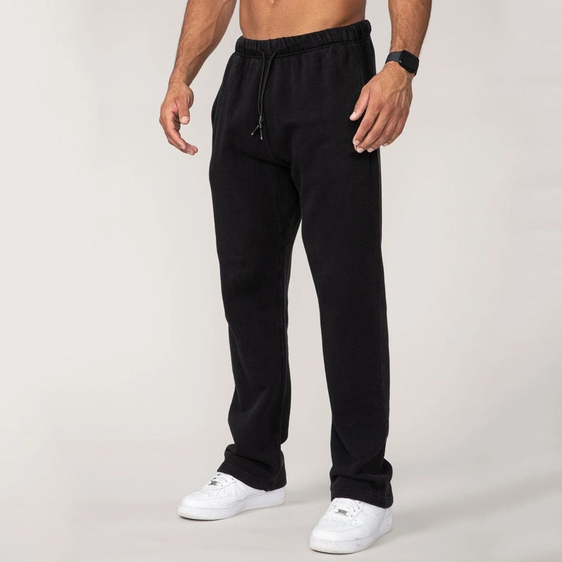 Pantalons de survêtement droits pour hommes en French-Terry avec ceinture élastique et cordon Echo Archiv