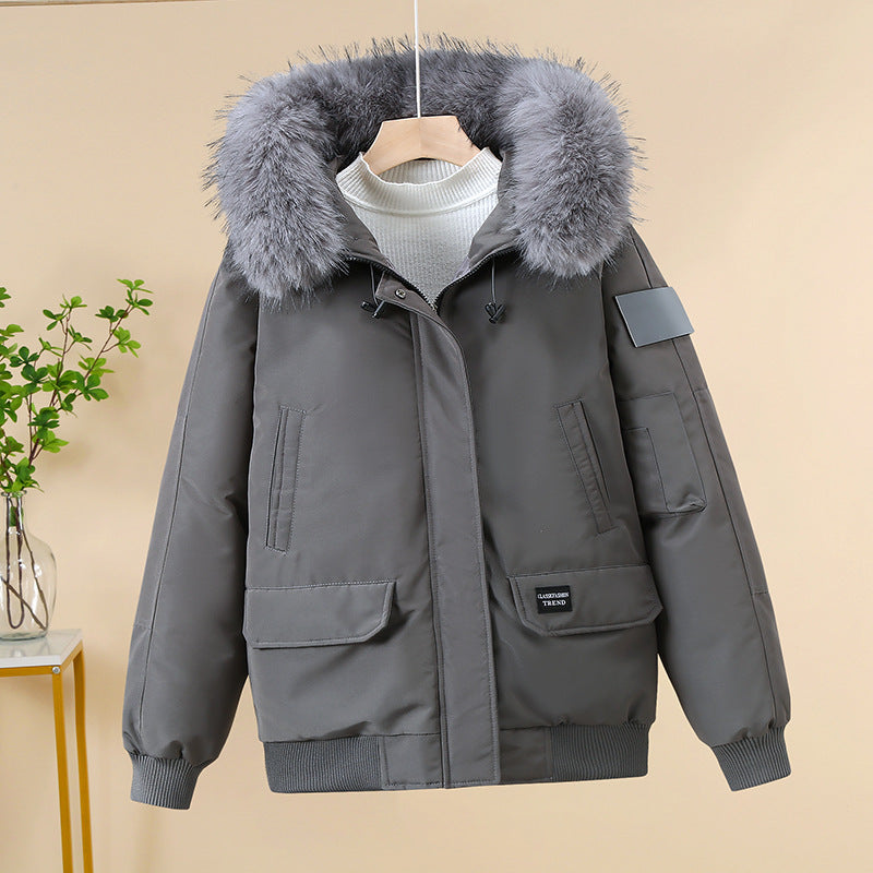 Veste bomber matelassée pour femmes avec capuche en fausse fourrure amovible, poignets côtelés et fermeture éclair à double sens cachée Echo Archiv