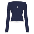 T-shirt Henley cropped ajusté pour femmes avec des bords contrastants Echo Archiv