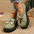 Mocassins pour femmes avec accent de nœud volumineux et semelle antidérapante R&B