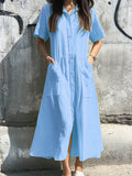 Robe chemise femme avec poches et design à boutons R&B