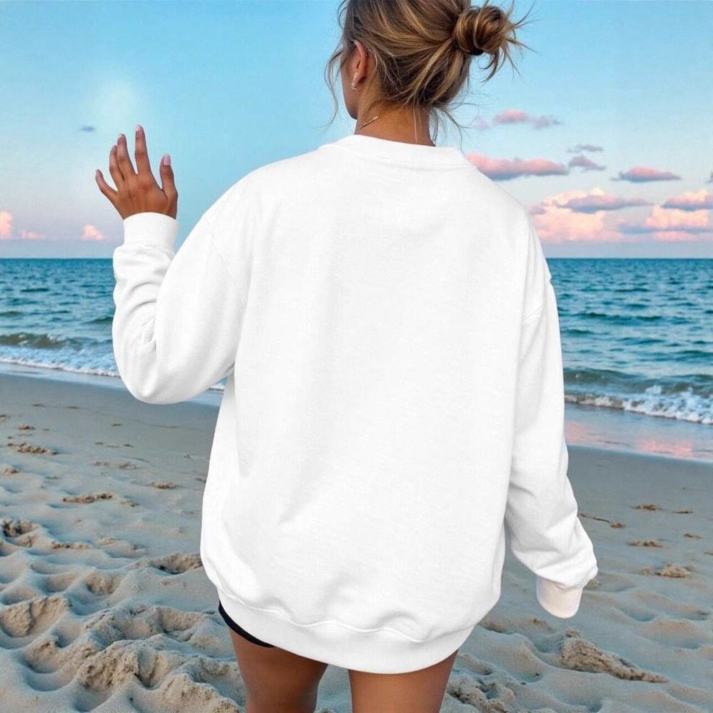Sweatshirt oversized pour femmes avec motif de poisson marin Key-West, épaules tombantes et mélange de coton doux Echo Archiv