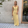 Robe maxi décontractée élégante pour femmes avec un motif tricot raffiné R&B