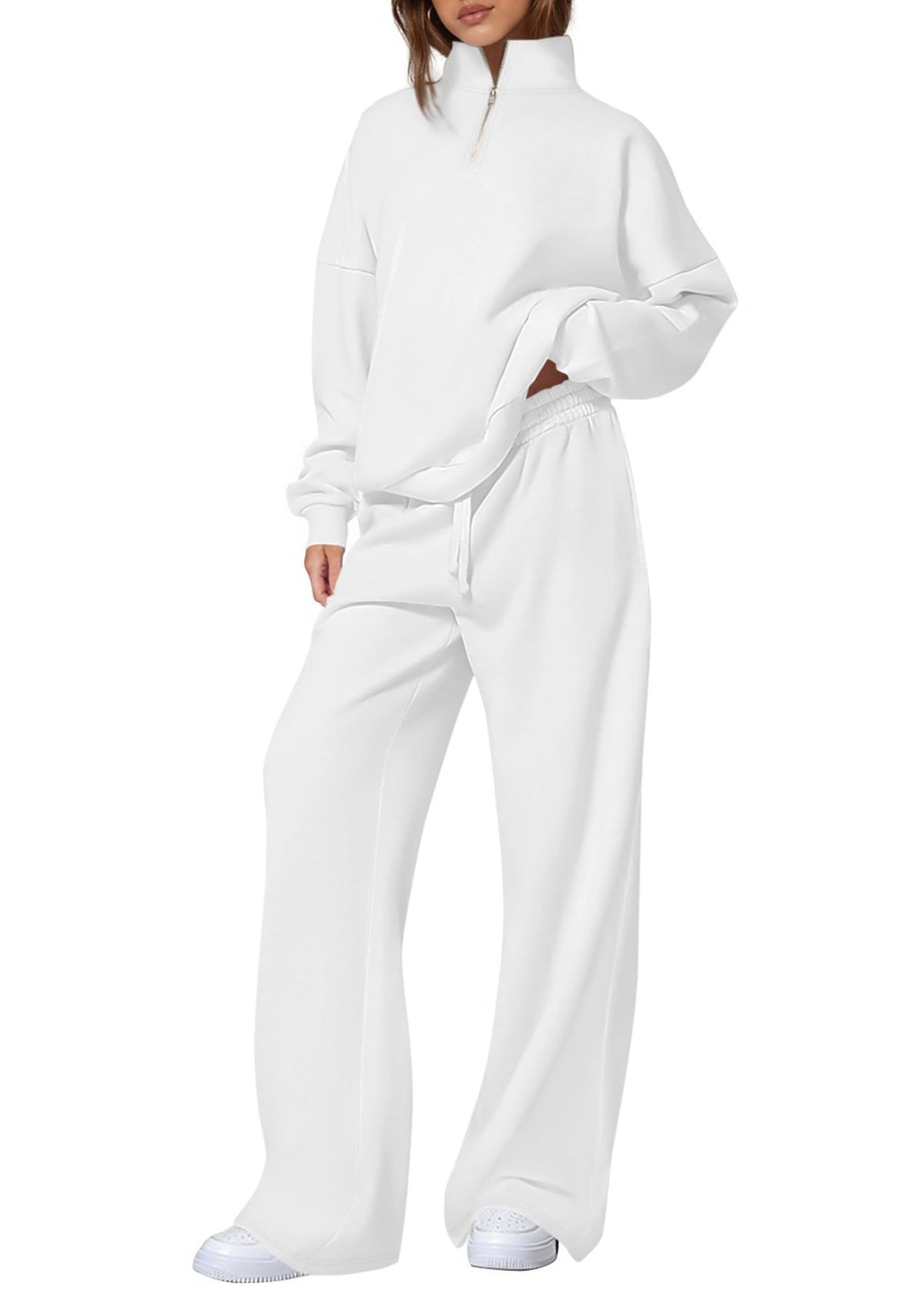 Ensemble de jogging oversized pour femmes avec col montant, demi-zip et jambes larges Echo Archiv