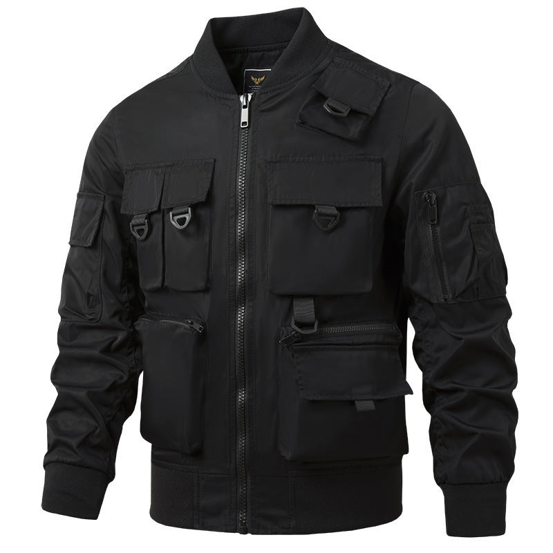 Veste bomber légère multipoches pour hommes au style pilote avec boucles tactiques, nylon déperlant et taille élastique Echo Archiv