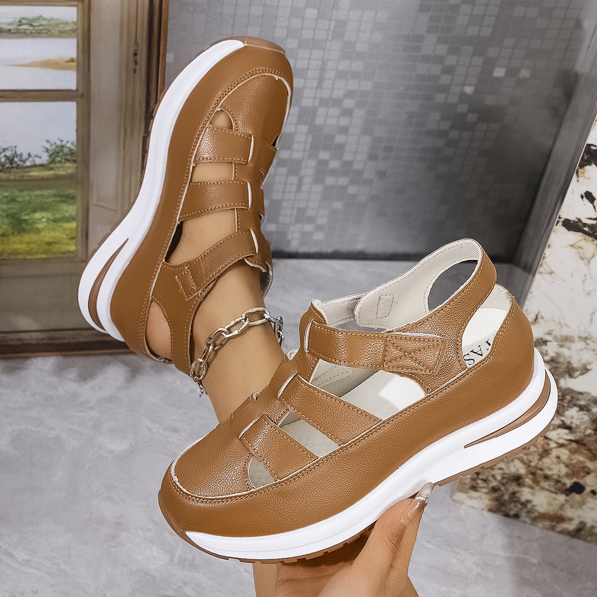 Sandales Sportives pour Femmes avec Structure en Maille Respirante et Semelle Antidérapante R&B