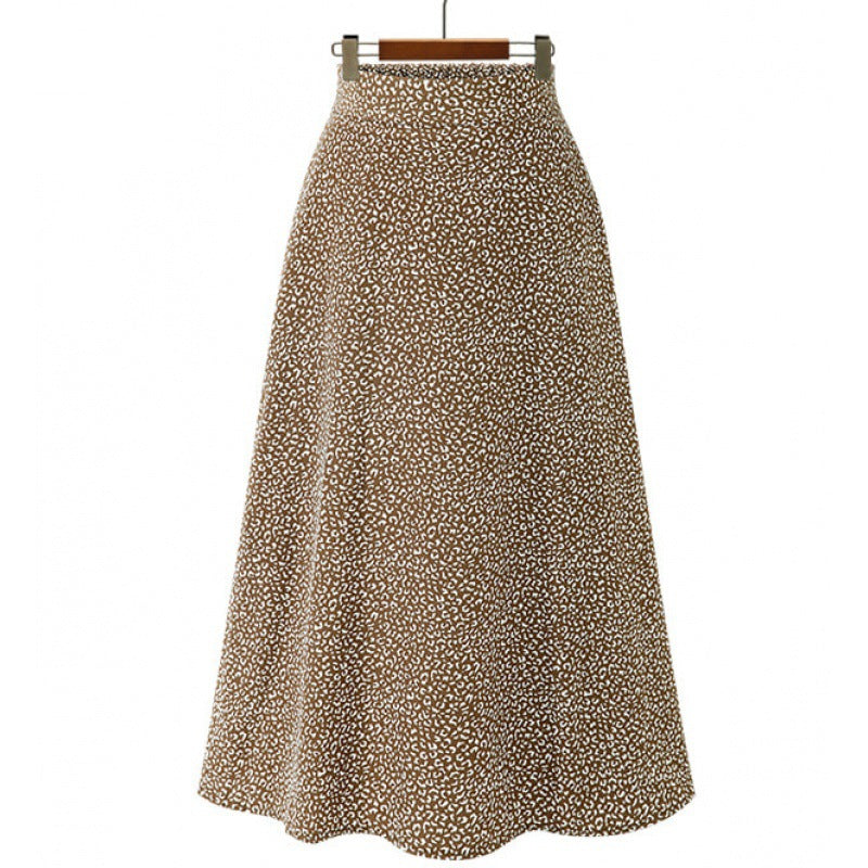 Jupe midi A-line taille haute pour femmes en tricot bouclé Echo Archive