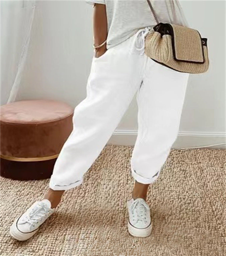 Pantalons Harem en Damenschalotte avec broderie florale Echoarchiv