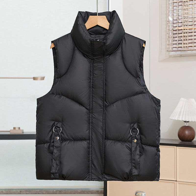 Gilet matelassé pour femmes avec col montant et boucles décoratives Echo Archiv
