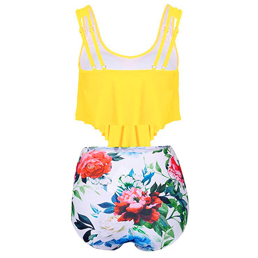Ensemble de Tankini féminin à la mode avec bas floral et haut décontracté R&B