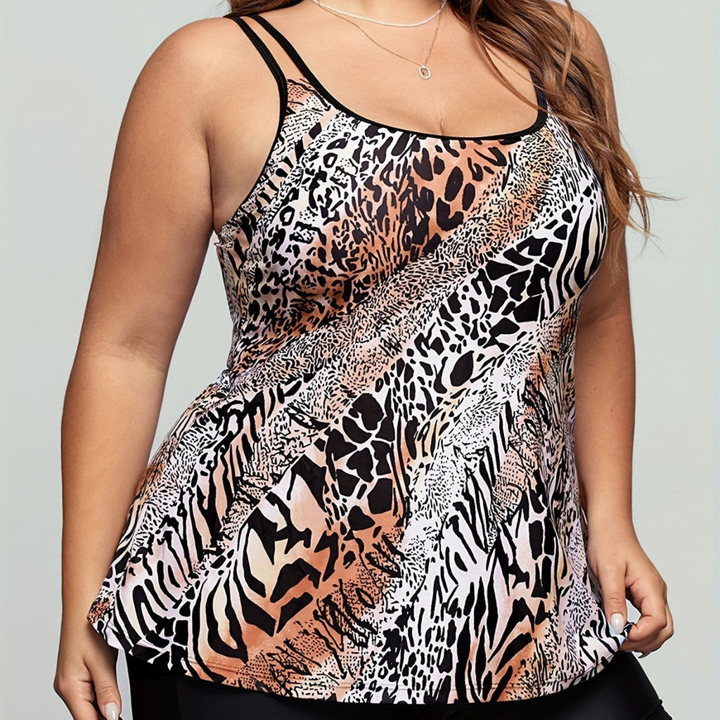 Tankini femme avec imprimé animal à la mode et coupe flatteuse R&B