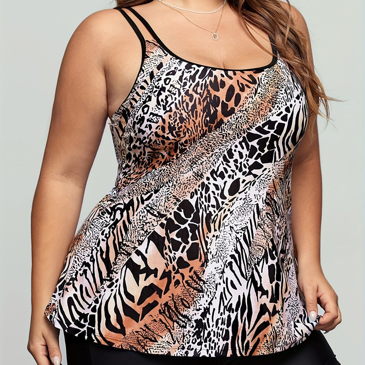 Tankini femme avec imprimé animal à la mode et coupe flatteuse R&B