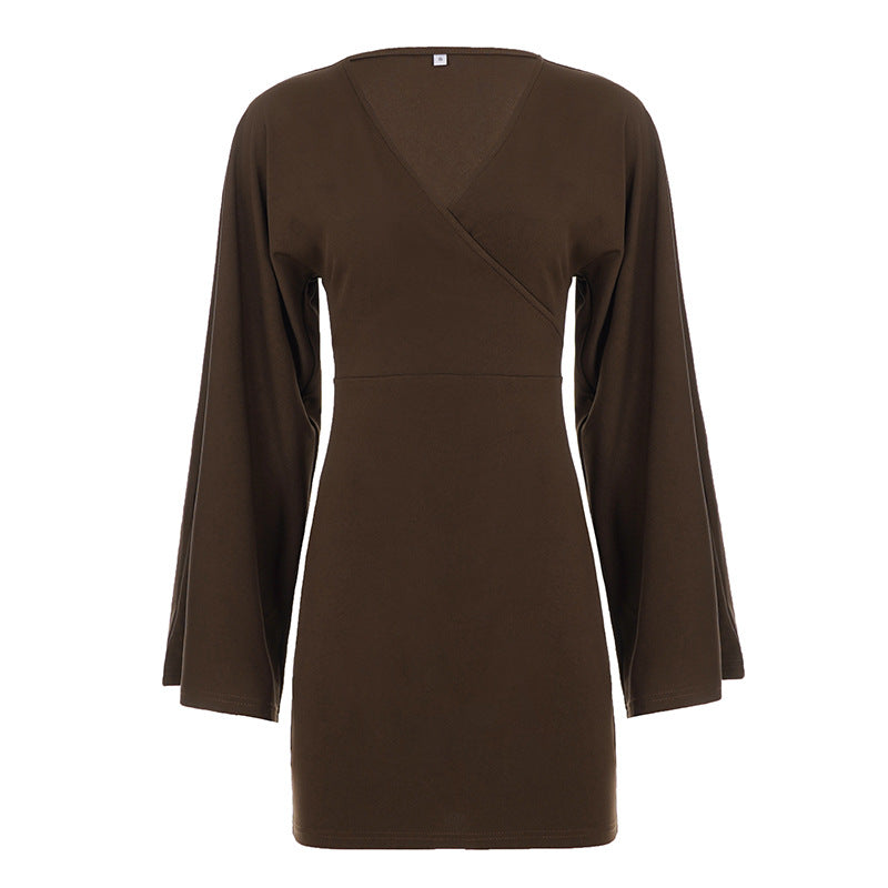 Robe mini portefeuille pour femmes avec manches kimono, taille cintrée et jersey extensible Echo Archiv