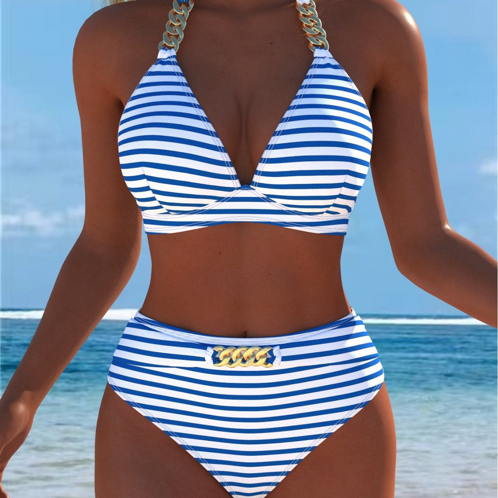 Bikini pour femmes avec motif marbré luxueux et détails raffinés R&B