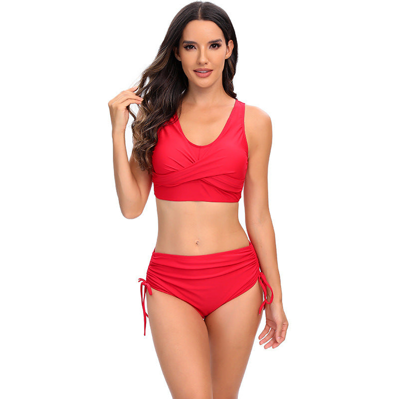 Ensemble de bikini taille haute pour femmes avec bretelles réglables R&B