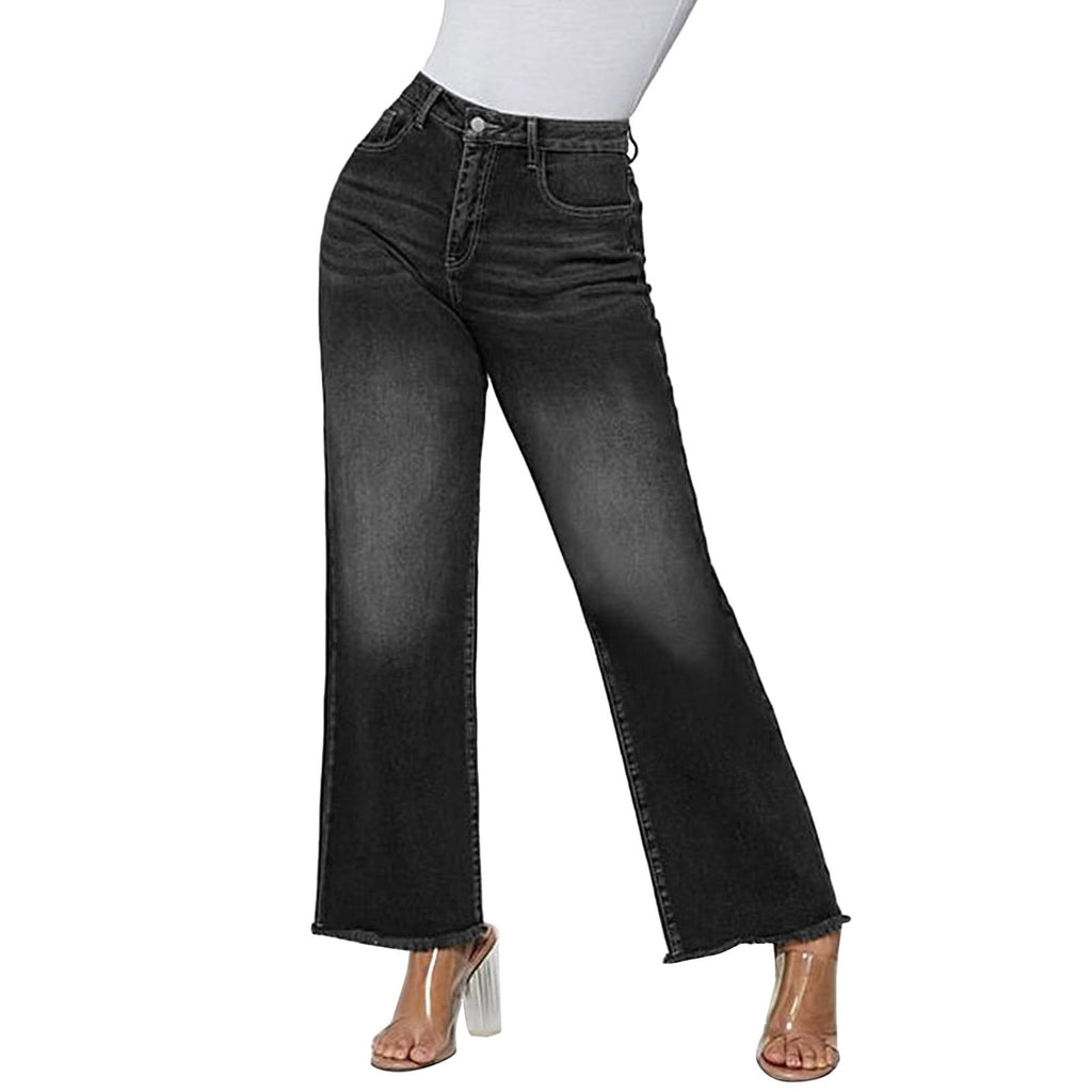 Jeans larges mi-mollet pour femmes avec taille haute et ourlet brut Echo Archiv