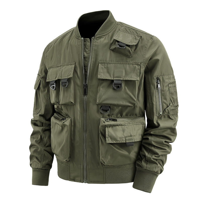 Veste bomber utilitaire multifonctionnelle pour hommes avec de nombreuses poches, détails en D-ring et coque en nylon coupe-vent Echo Archiv