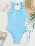 Maillot de bain une pièce sportif pour femmes avec détail de lacets raffiné R&B