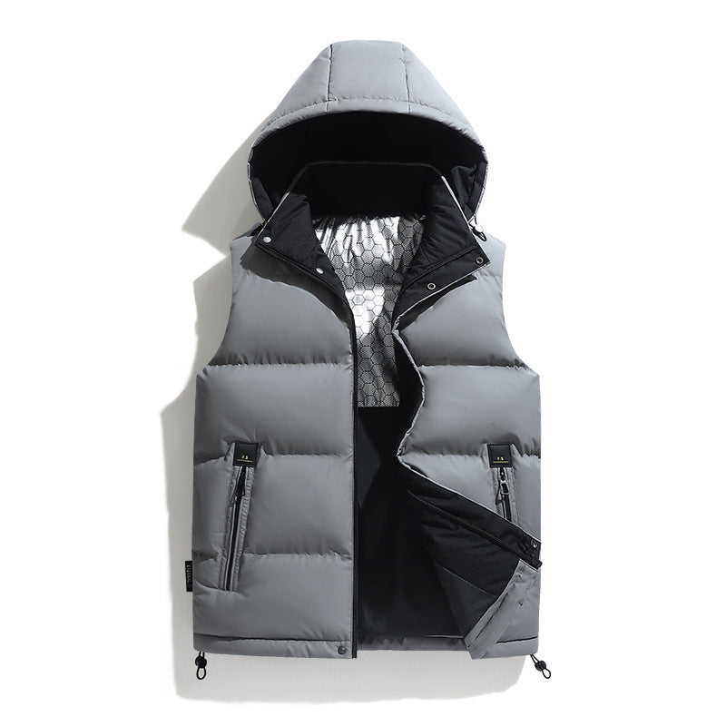 Gilet matelassé à capuche pour hommes