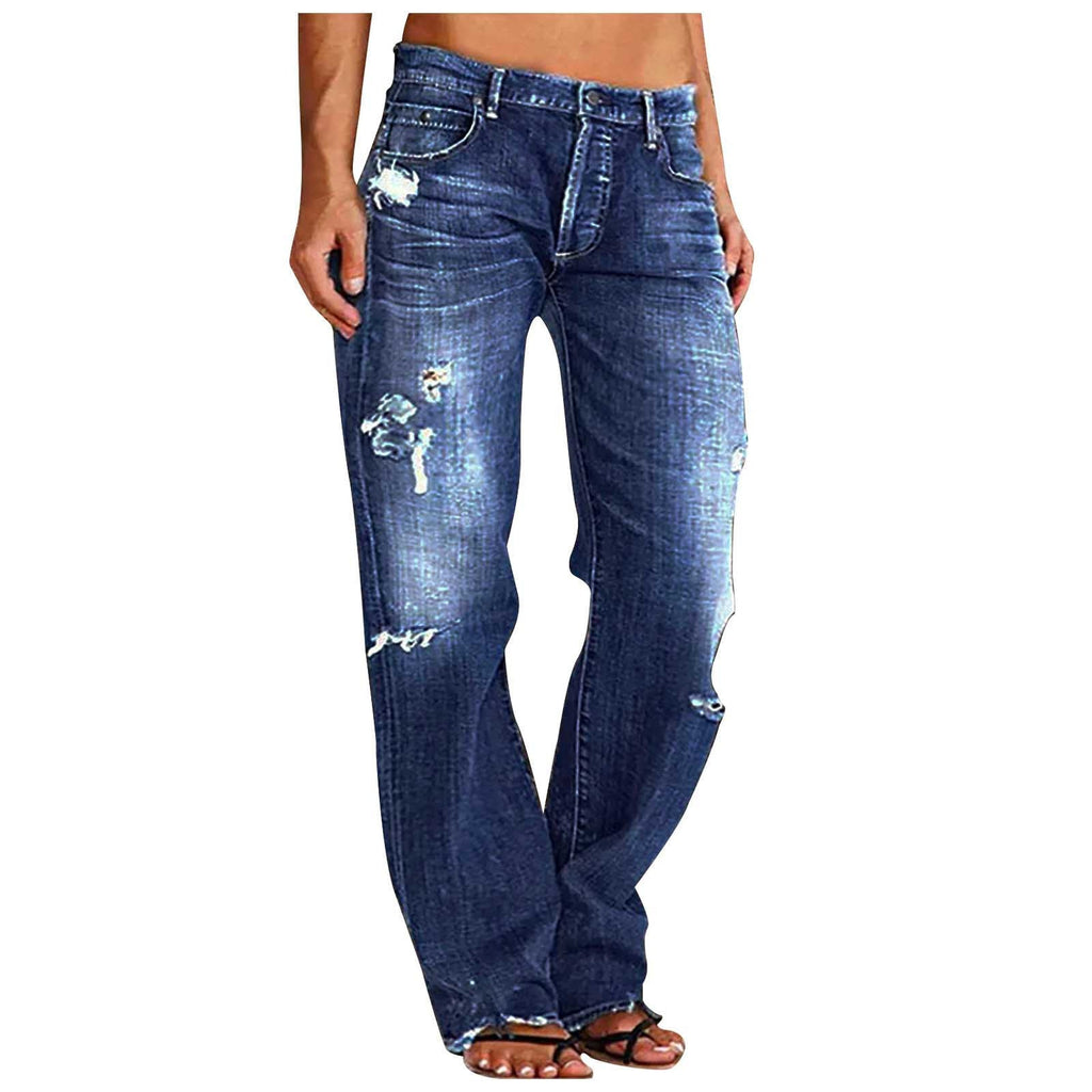 Jeans pour femmes taille haute déchirés Relaxed Fit avec ourlet effiloché Echo Archiv