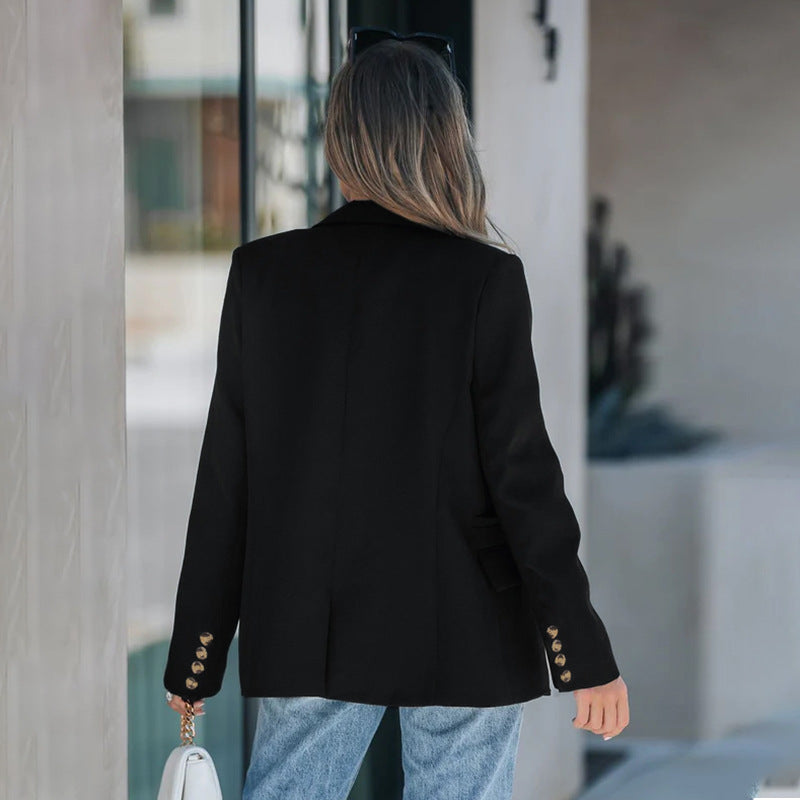Blazer long pour femme à double boutonnage avec silhouette cintrée & patte de boutonnage Echoarchiv