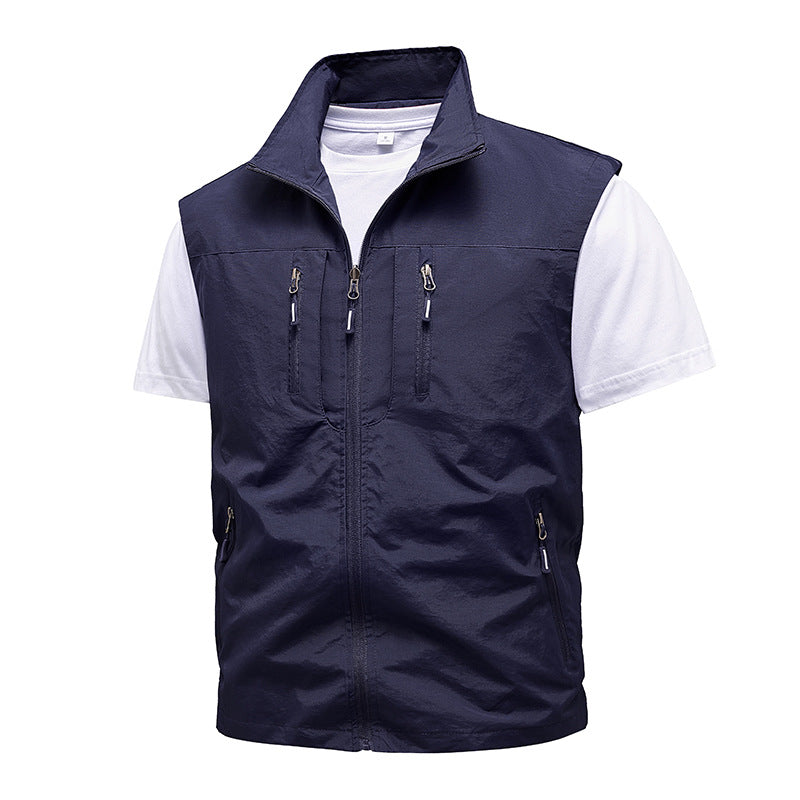 Gilet outdoor multifonctionnel pour hommes avec col montant et plusieurs poches zippées Echo Archiv