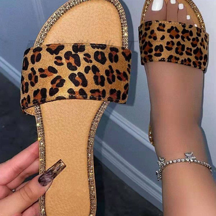 Pantoufles transparentes pour femmes avec accents scintillants R&B