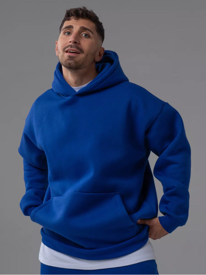 Homme nan lourd hoodie boxy en polaire avec épaules tombantes, capuche renforcée et poche kangourou Echo Archiv