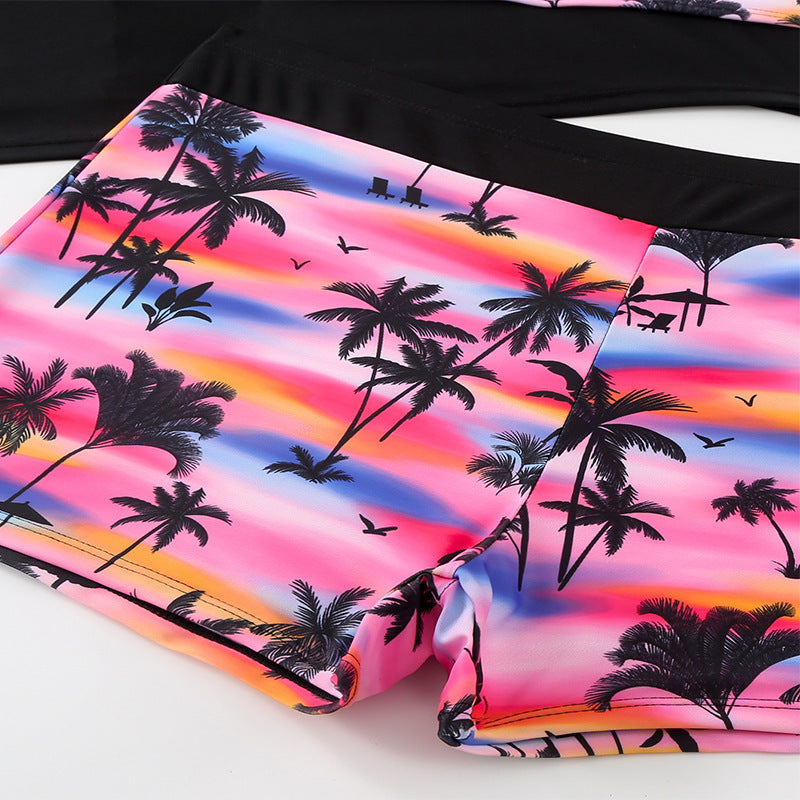 Ensemble de Tankini Sportif pour Femmes avec Découpe Décorative R&B
