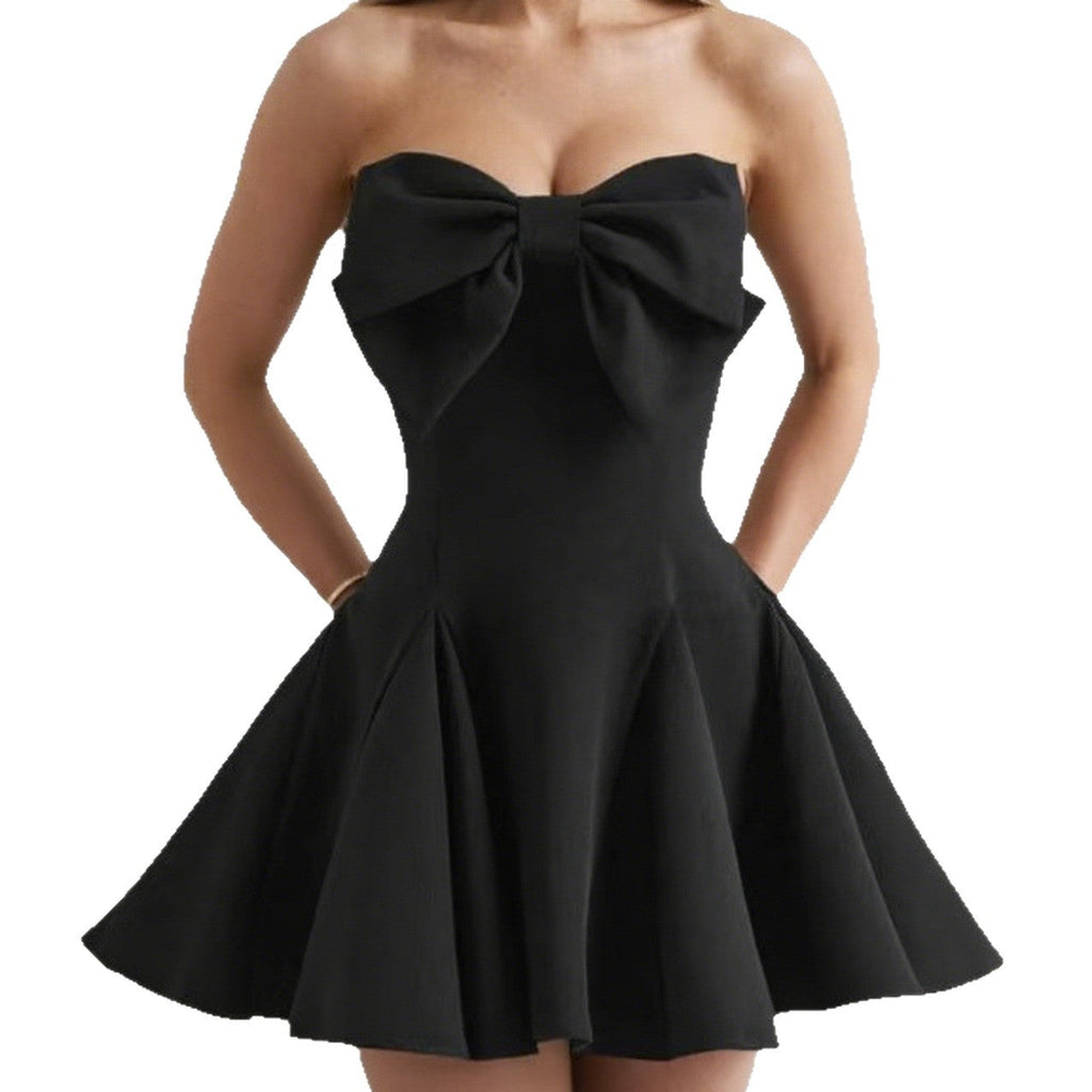 Robe mini pour femmes avec des détails en grandes nœuds R&B