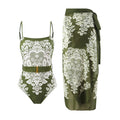 Maillot de bain femme à la mode avec jupe drapée élégante et motif floral R&B