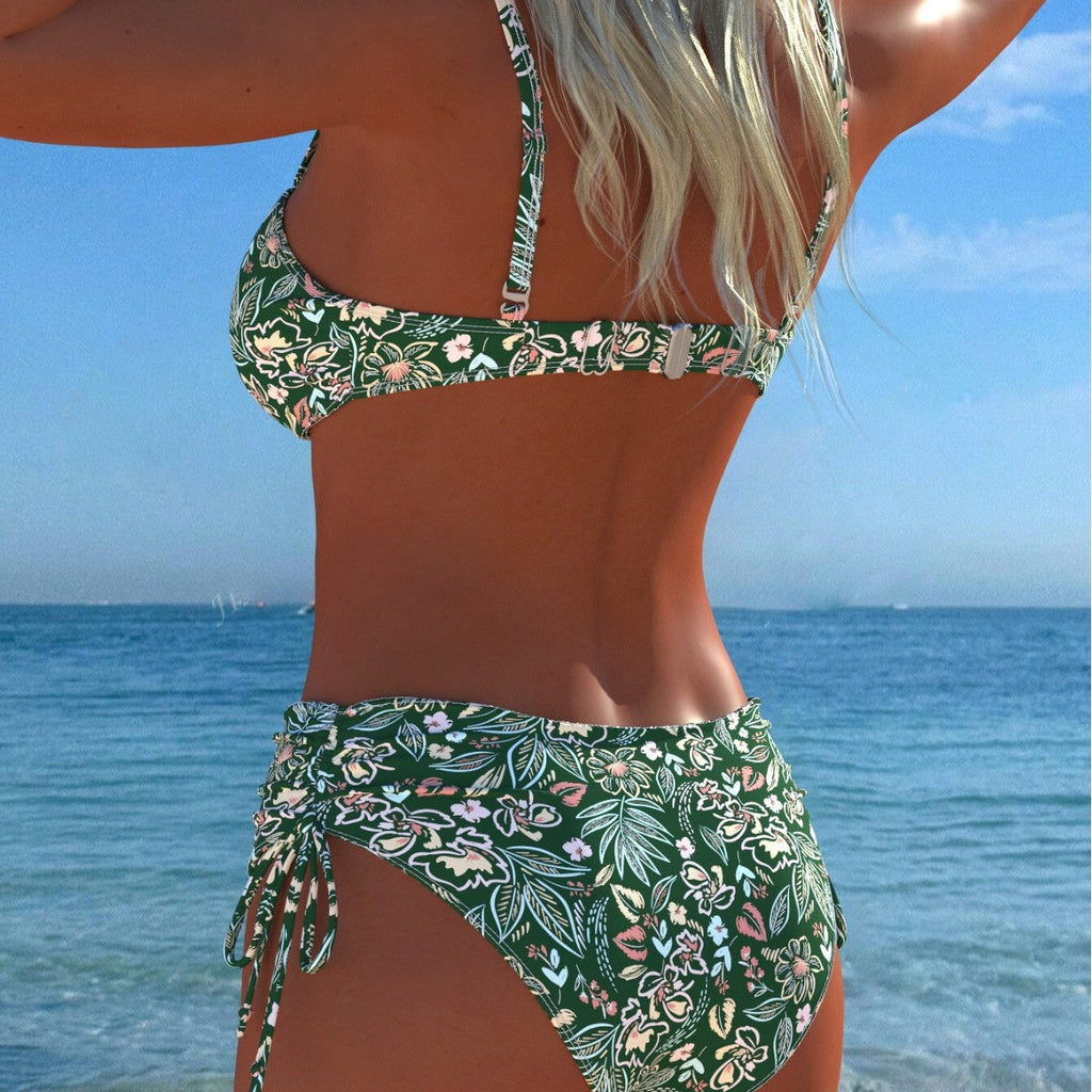 Ensemble de bikini pour femmes avec haut balconnet élégant et culotte taille haute tendance R&B