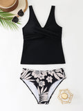 Ensemble Tankini Femme avec Détails Floraux et Design Sculptant R&B
