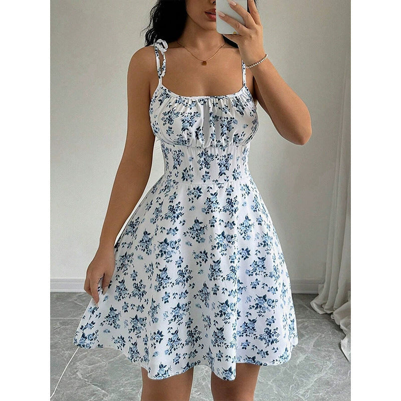 Robe d'été pour femme avec bretelles spaghetti réglables et coupe féminine Heidi-Mode