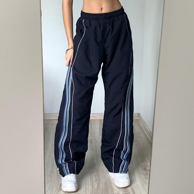 Pantalon de training sportif pour femmes avec jambe droite, ceinture de confort élastique et passepoils décoratifs Echo Archiv