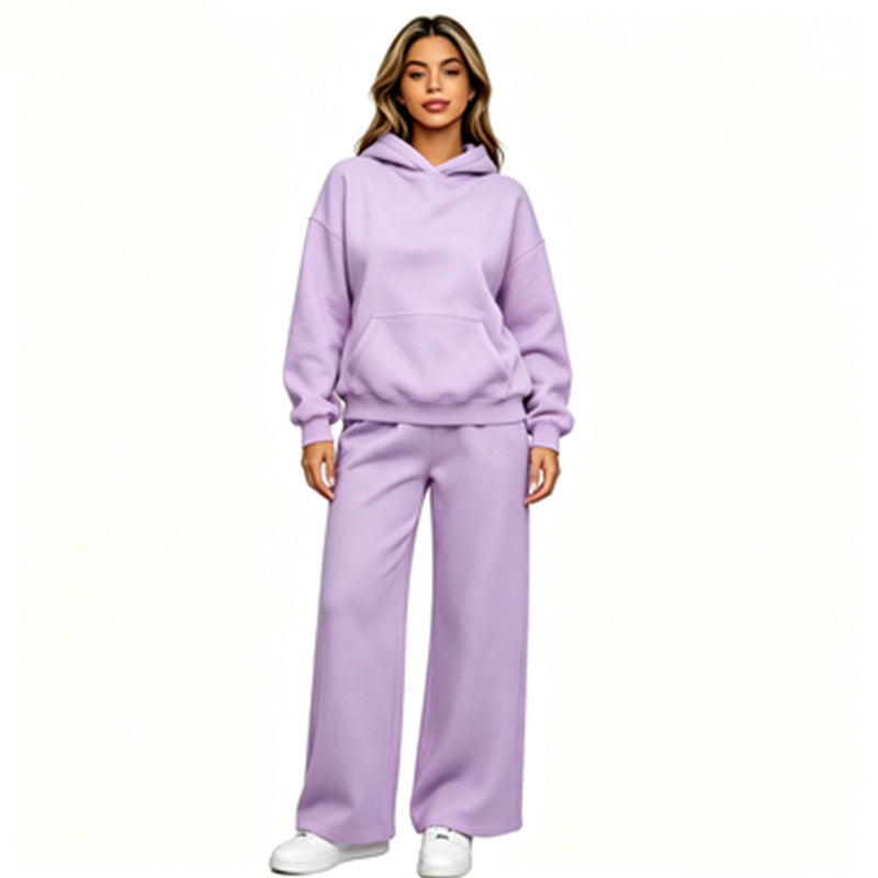 Sweat à capuche décontracté pour femmes avec pantalons larges Echoarchiv