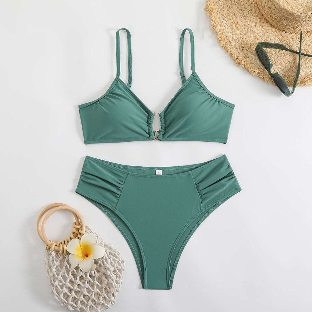 Bikini triangle tendance pour femmes avec fronces latérales R&B