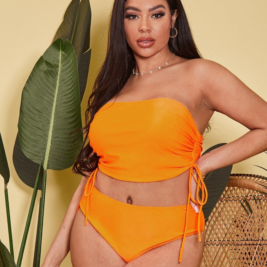 Ensemble de tankini pour femmes avec top enroulé ajustable et shorts taille haute R&B