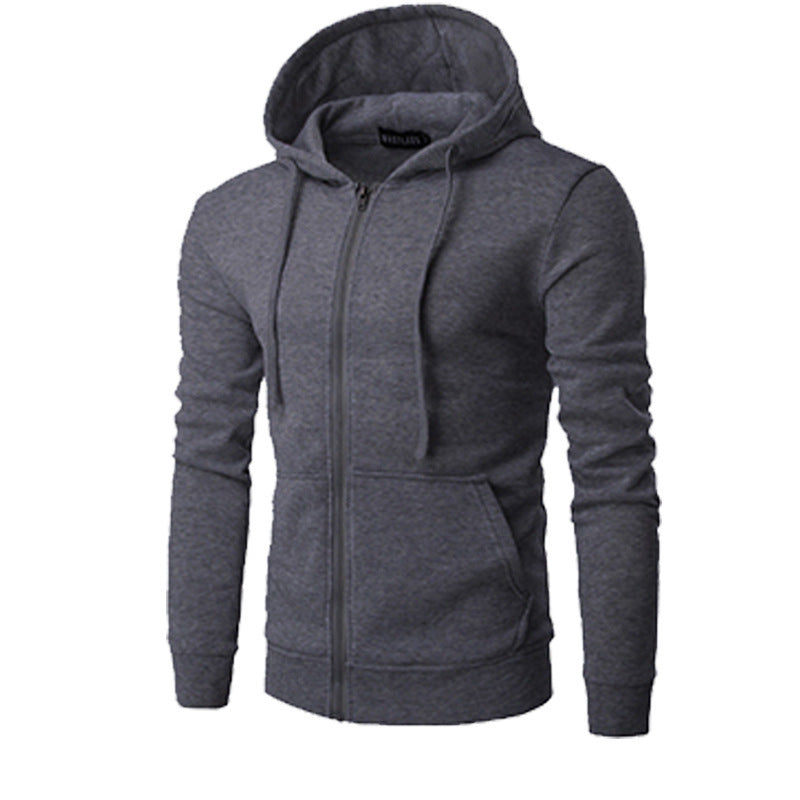 Veste à capuche zippée pour hommes, coupe slim, avec doublure en polaire douce et poches kangourou - Echo Archiv
