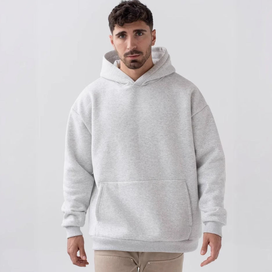 Homme nan lourd hoodie boxy en polaire avec épaules tombantes, capuche renforcée et poche kangourou Echo Archiv