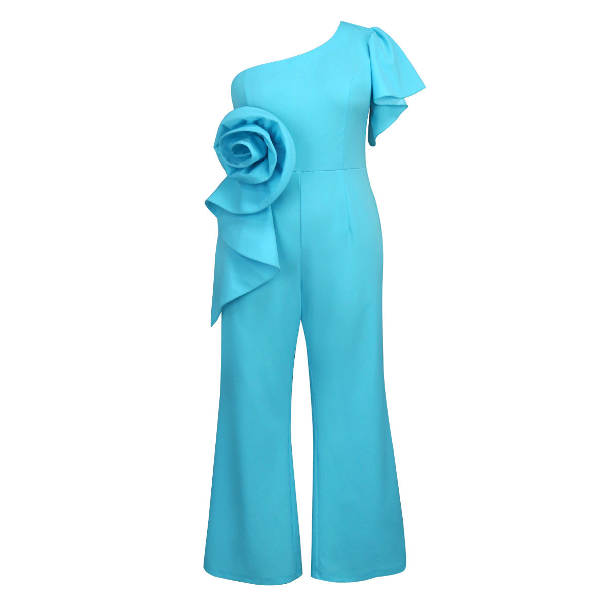 Combinaison pour femmes avec coupe asymétrique et accent floral volumineux R&B
