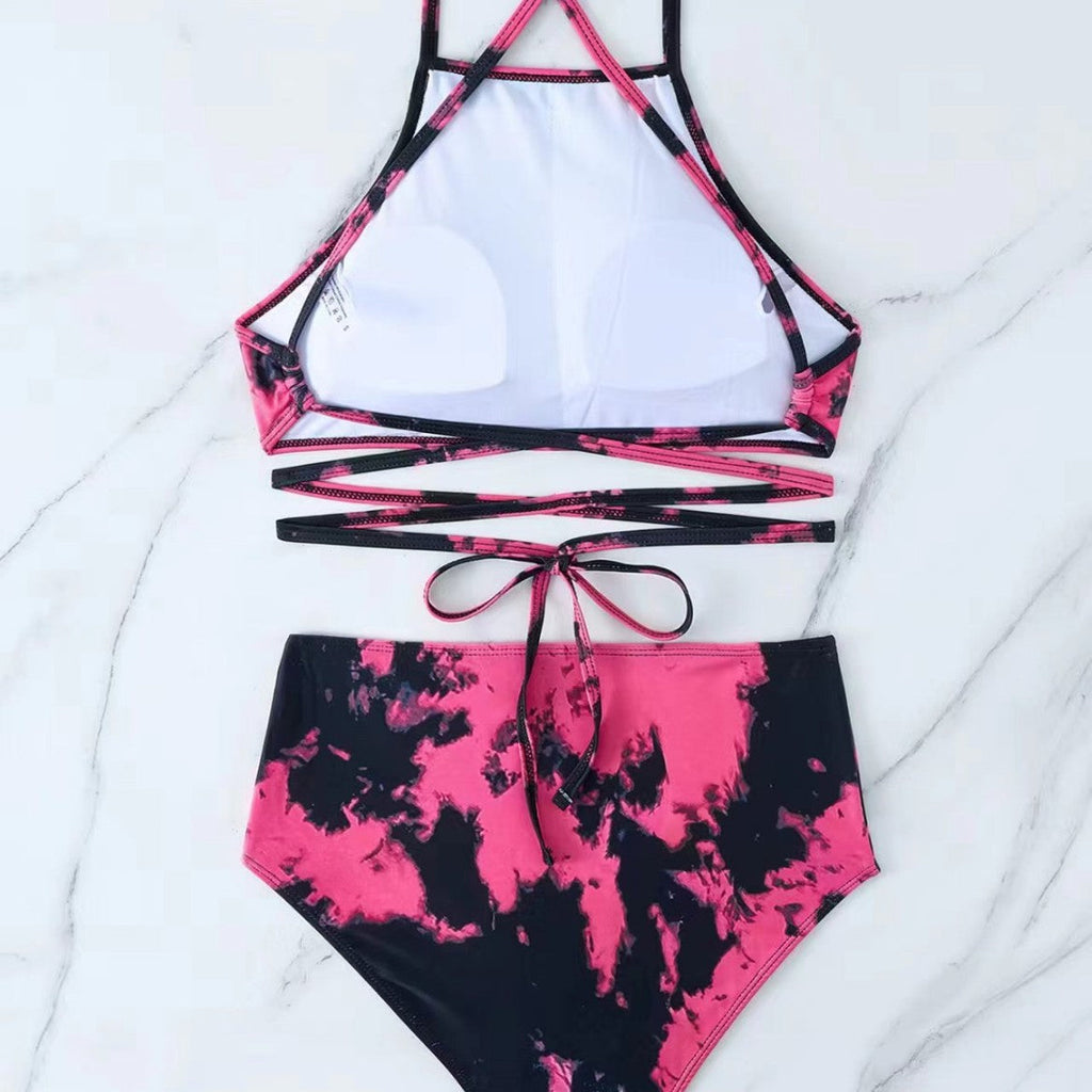 Bikini femme à col haut avec un motif créatif de taches animales Echo Archiv