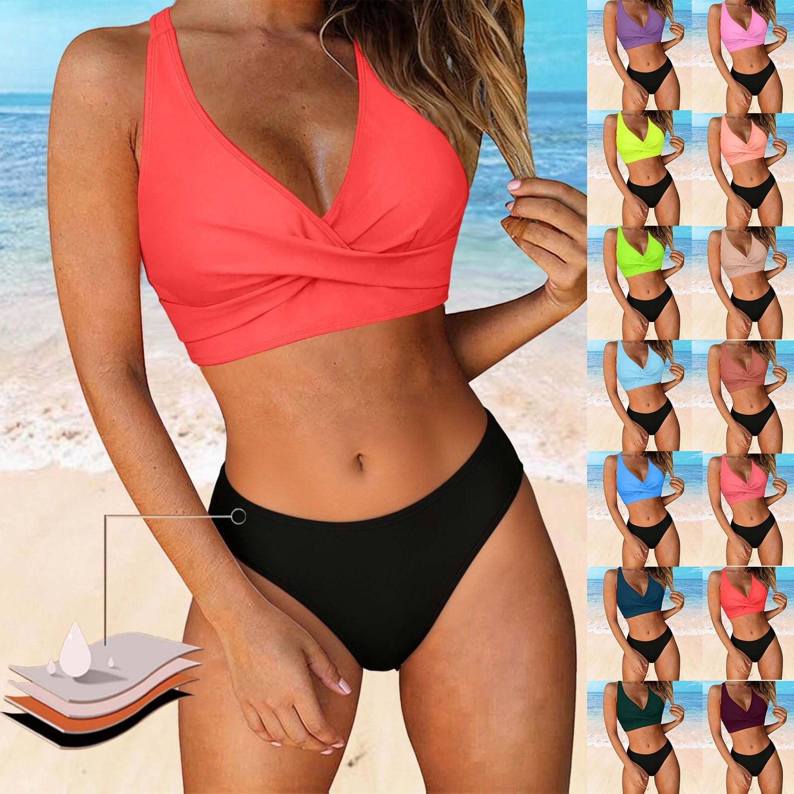 Maillot de bain deux pièces pour femmes avec design floral R&B