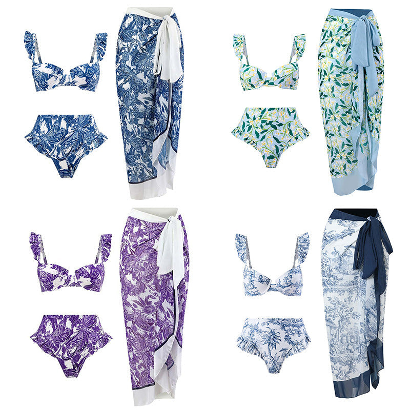 Jupe maxi femme avec motif floral et taille élastique Drune
