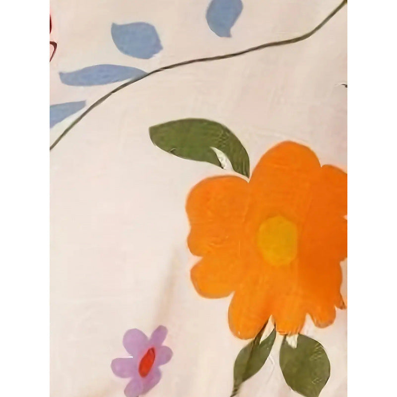 Ensemble de blouse pour femmes avec motif floral et taille élastique Heidi-Mode