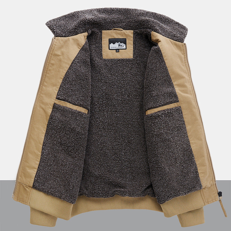 Veste utilitaire urbaine pour hommes avec doublure en fausse fourrure