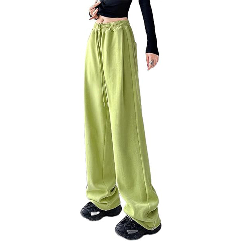 Pantalon palazzo pour femmes en sweat à coupe décontractée avec taille haute confortable, cordon de serrage et poches latérales Echo Archiv