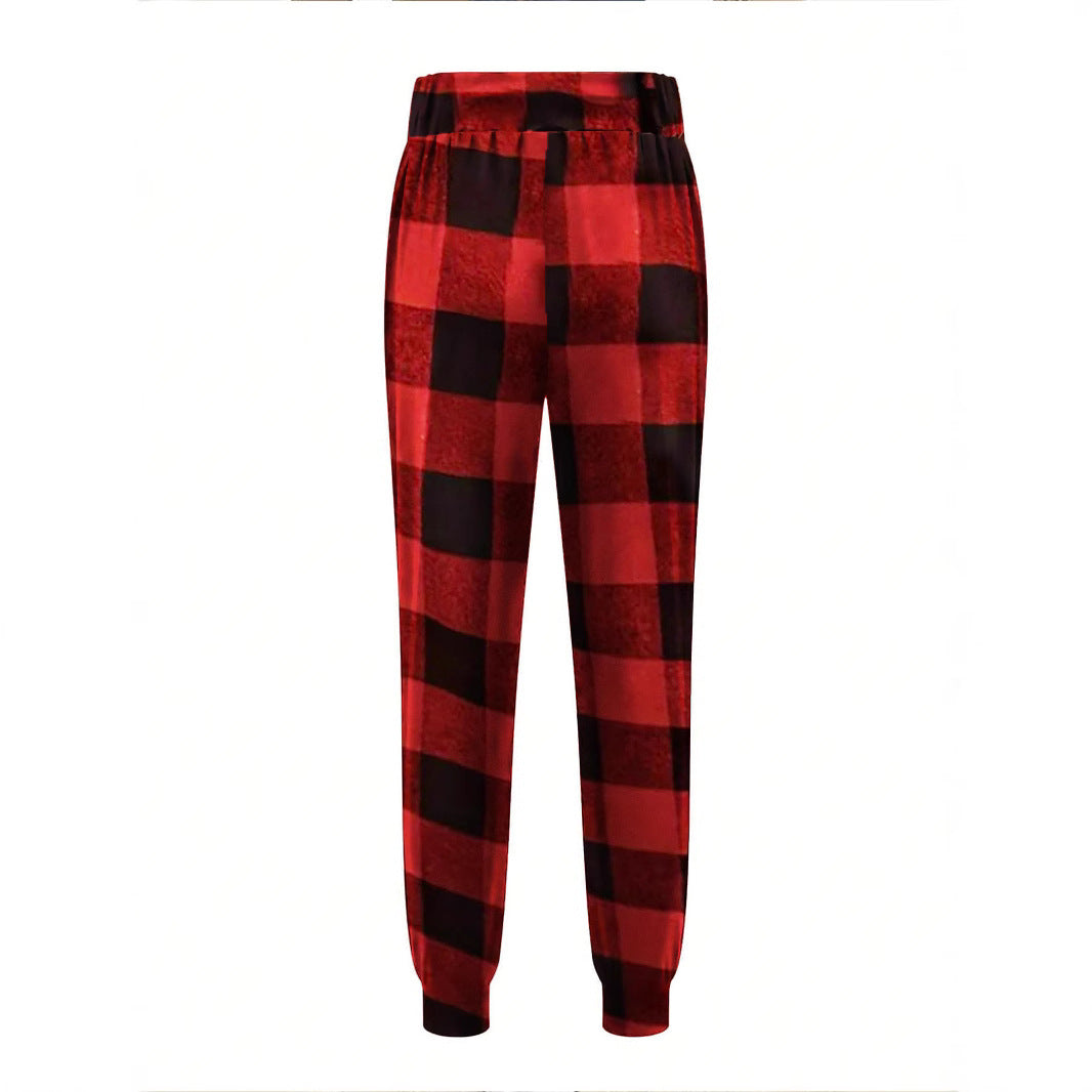 Pantalon de jogging relax à motif pour femmes avec cordon de serrage, poches latérales et bords élastiques Echoarchiv
