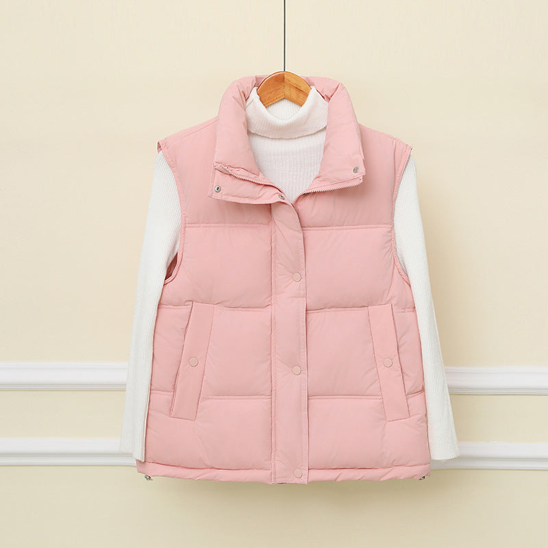 Gilet thermo matelassé sans manches pour femmes avec col montant extra haut et patte de boutonnage cachée Echo Archiv