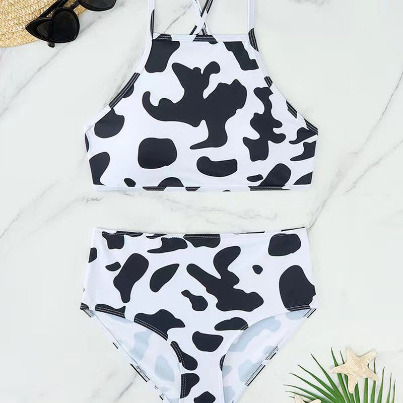 Bikini femme à col haut avec un motif créatif de taches animales Echo Archiv